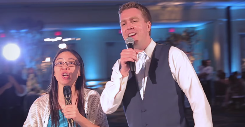 Groom And Guests Surprise The Bride With An Original Musical Performance