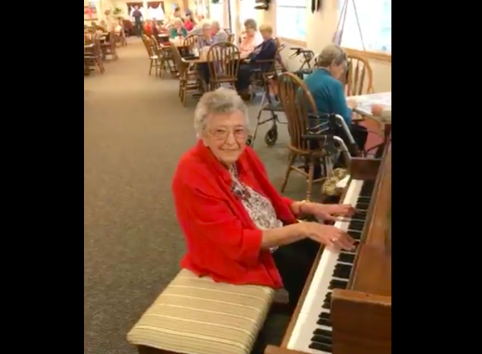 A 103 year old woman sits down at a piano. What happens next will leave you smiling.