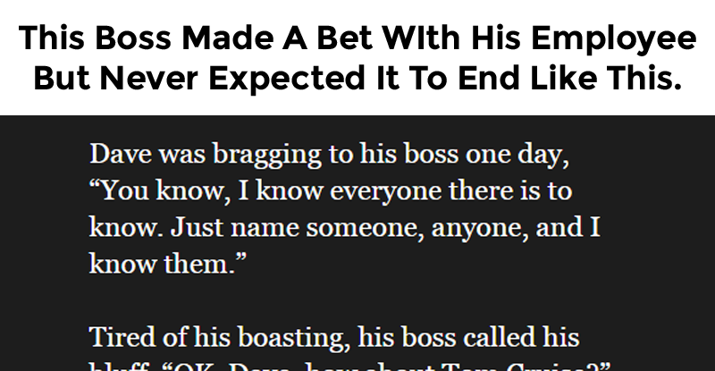 This Boss Made A Bet With His Employee But Never Expected It To End ...